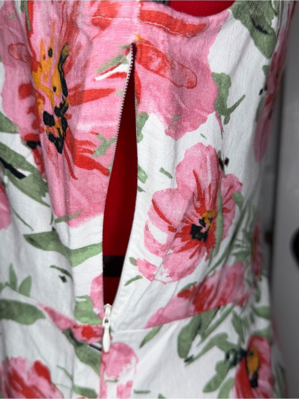 T Tahari Floral Sleeveless Linen Blend Dress Women size 14 - Picture 3 of 7
